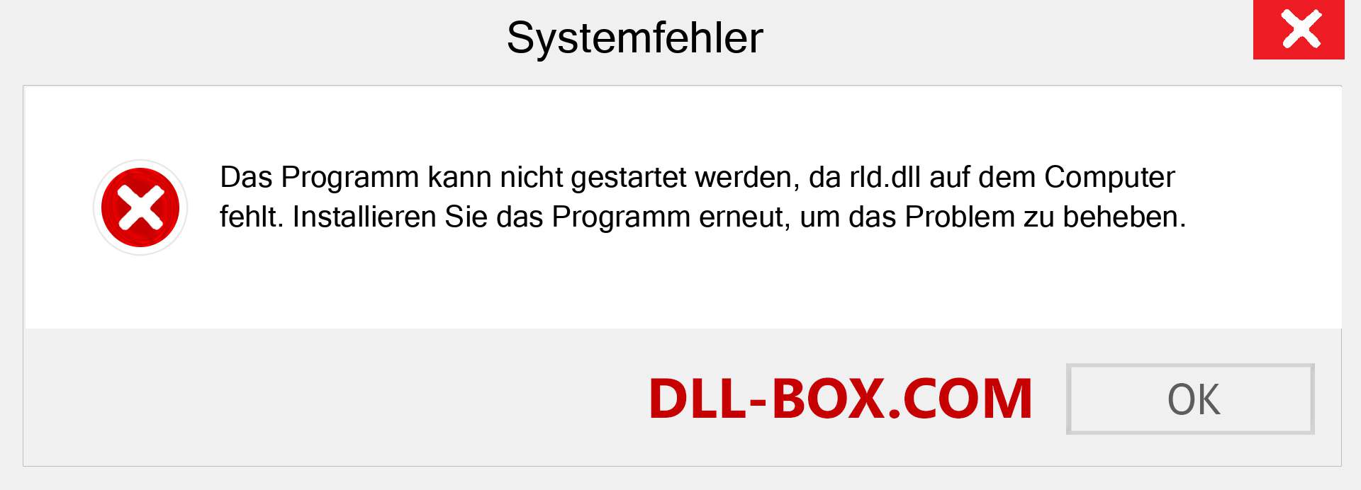 rld.dll-Datei fehlt?. Download für Windows 7, 8, 10 - Fix rld dll Missing Error unter Windows, Fotos, Bildern