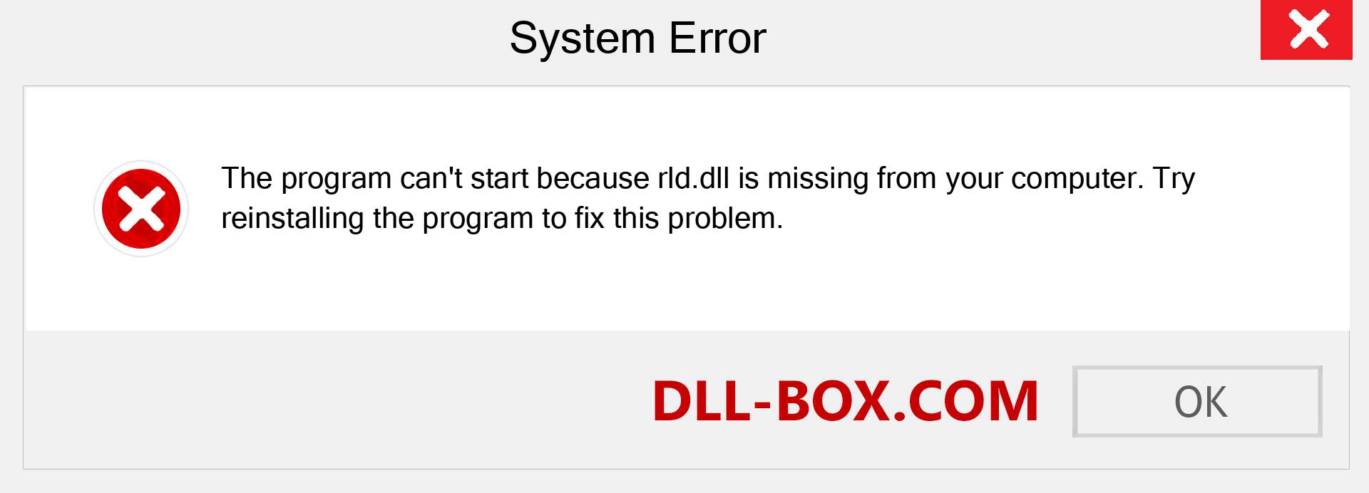  rld.dll file is missing?. Download for Windows 7, 8, 10 - Fix  rld dll Missing Error on Windows, photos, images