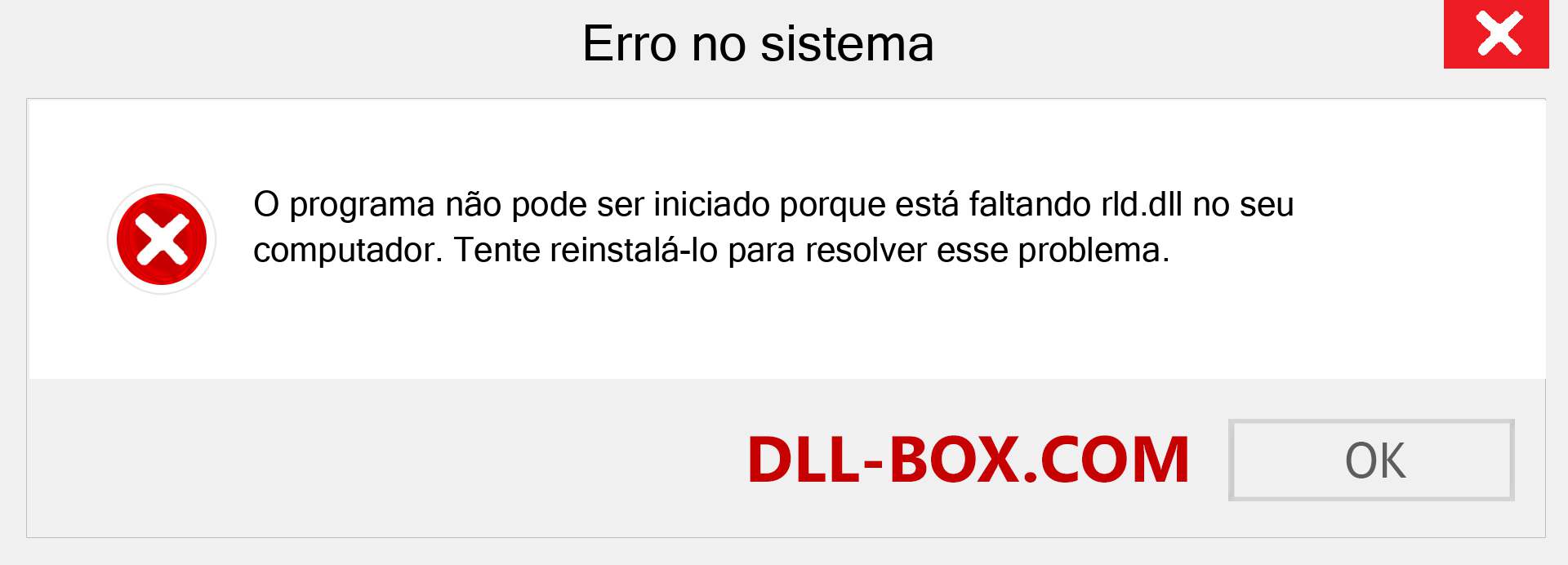 Arquivo rld.dll ausente ?. Download para Windows 7, 8, 10 - Correção de erro ausente rld dll no Windows, fotos, imagens